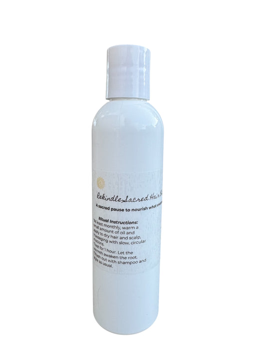 Rekindle Sacred Hair Oil - Restorative Hot Oil Ritual for roots that remember and strands that long to shine.